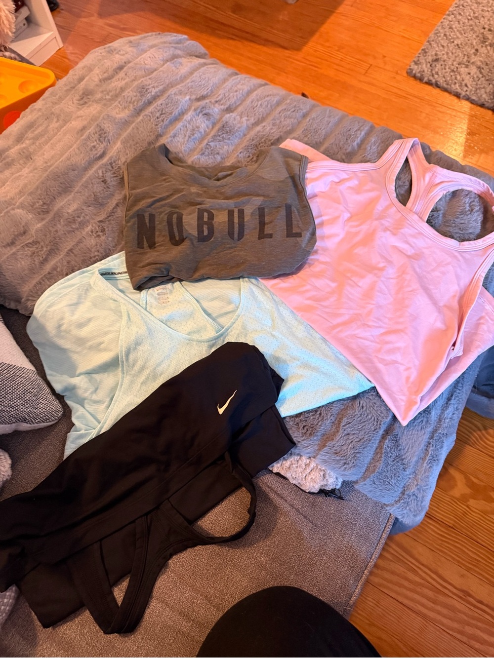 NoBull Gray Workout Tee + Pink & Mint Tank Tops